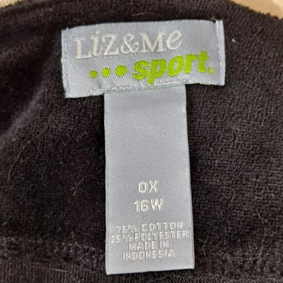 Liz & Me Sport Size 0X 16W Black Veloour Zip Jacket Bead/Pearl Embellishment EUC - Picture 9 of 11